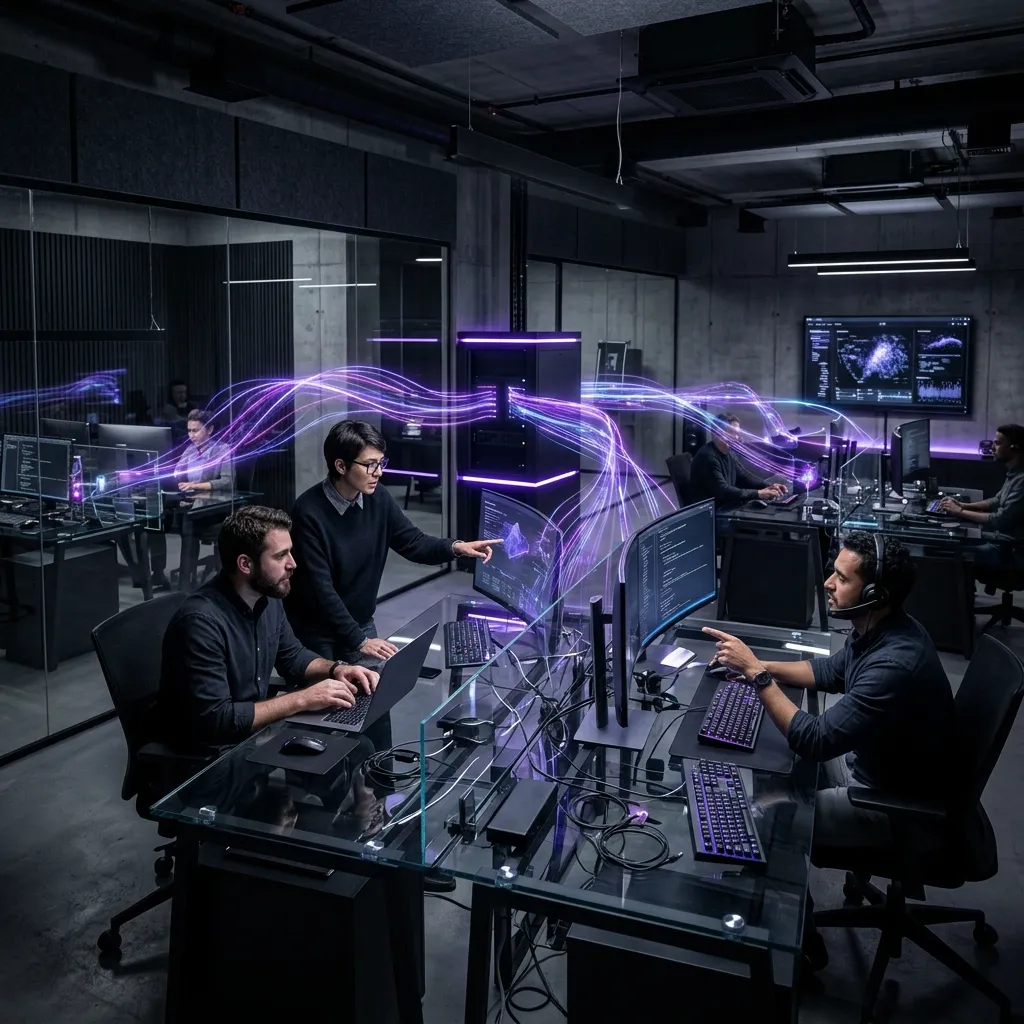 Engineers working together at their desks